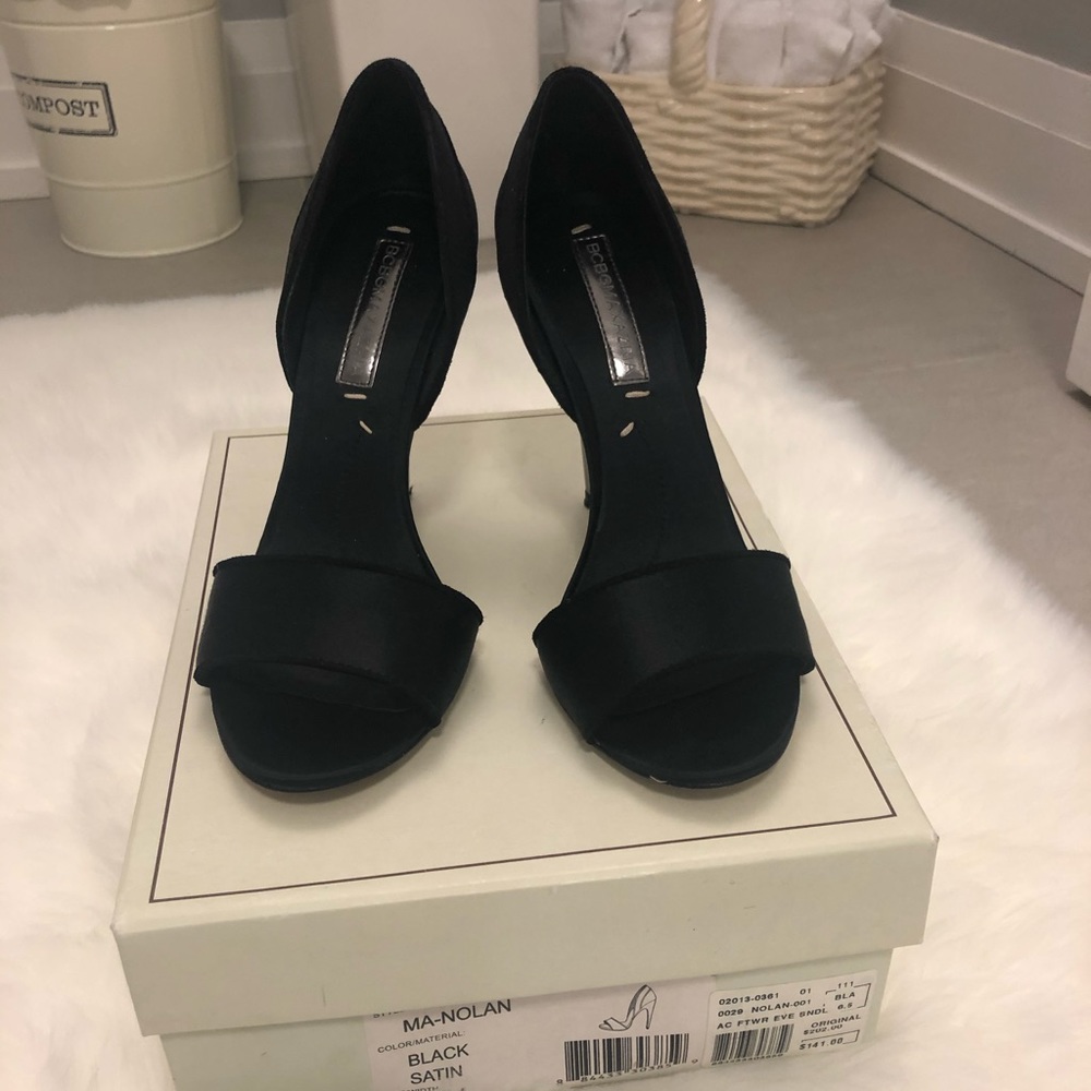 Black Nolan Satin Evening Sandal Formal Shoes